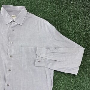 Vintage Armani Collezioni Men's Long Sleeve Button Dress Shirt Size Medium Blue